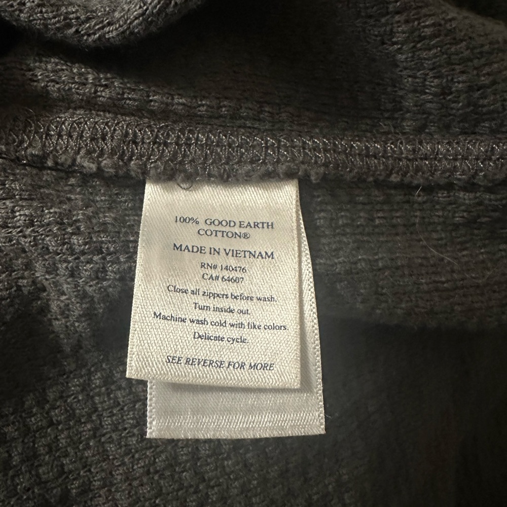 Men’s FAHERTY Textured Knit Quarter Zip - Mountain Coal size large NWOT - Picture 5 of 8